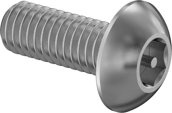 Paslanmaz Çelik Kurcalamaya Dayanıklı Düğme Başlı Altıgen Soketli Vidalar, M3 x 0,5 mm Diş Boyutu, 8 mm Uzunluk