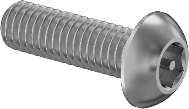 Paslanmaz Çelik Kurcalamaya Dayanıklı Düğme Başlı Altıgen Soketli Vidalar, M3 x 0,5 mm Diş Boyutu, 10 mm Uzunluk