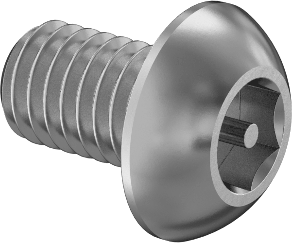 Paslanmaz Çelik Kurcalamaya Dayanıklı Düğme Başlı Altıgen Soketli Vidalar, M5 x 0,8 mm Diş Boyutu, 8 mm Uzunluk