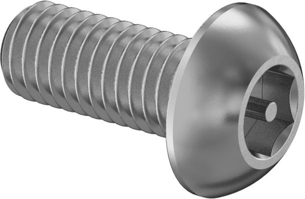 Paslanmaz Çelik Kurcalamaya Dayanıklı Düğme Başlı Altıgen Soketli Vidalar, M5 x 0,8 mm Diş Boyutu, 12 mm Uzunluk