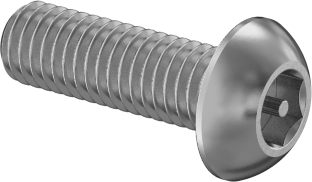 Paslanmaz Çelik Kurcalamaya Dayanıklı Düğme Başlı Altıgen Soketli Vidalar, M5 x 0,8 mm Diş Boyutu, 16 mm Uzunluk