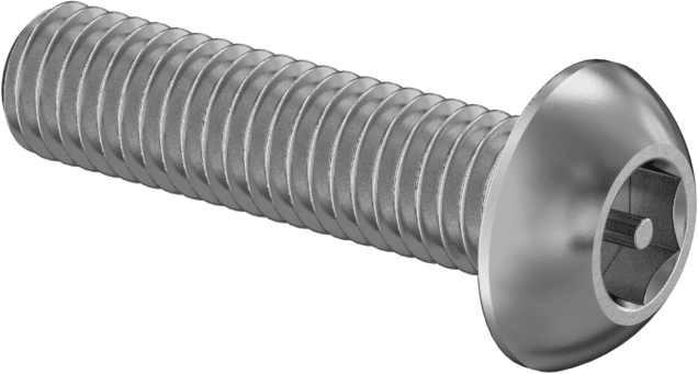 Paslanmaz Çelik Kurcalamaya Dayanıklı Düğme Başlı Altıgen Soketli Vidalar, M5 x 0,8 mm Diş Boyutu, 20 mm Uzunluk