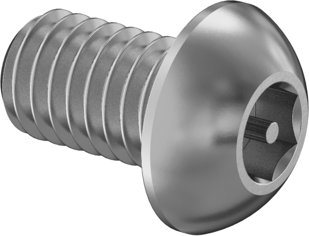 Paslanmaz Çelik Kurcalamaya Dayanıklı Düğme Başlı Altıgen Soketli Vidalar, M6 x 1 mm Diş Boyutu, 10 mm Uzunluk