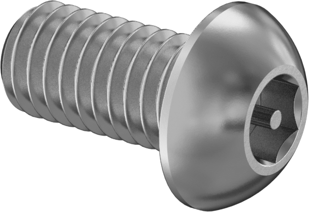 Paslanmaz Çelik Kurcalamaya Dayanıklı Düğme Başlı Altıgen Soketli Vidalar, M6 x 1 mm Diş Boyutu, 12 mm Uzunluk