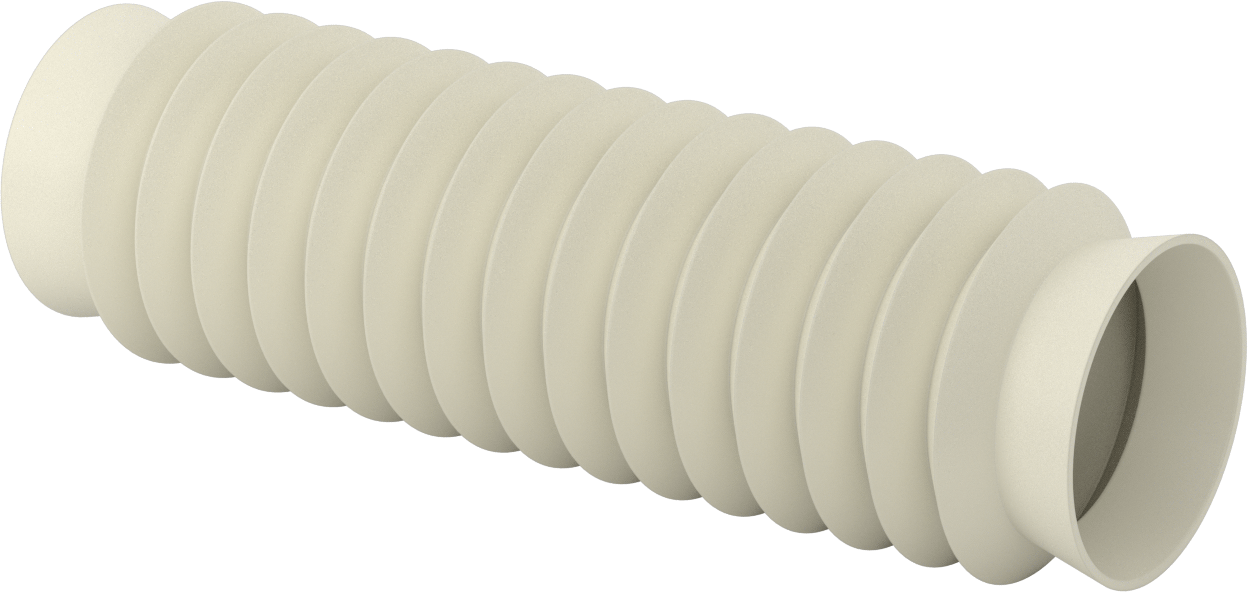 Gıda ve İçecek Manşetli Yuvarlak Körük, 3" ID x 4-1/4" OD, 1 Ayak Uzatma Uzunluğu