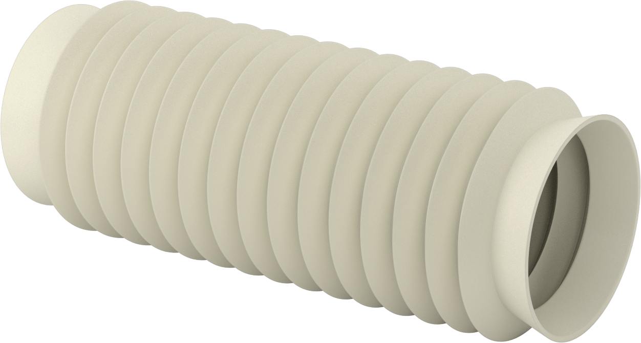 Gıda ve İçecek Manşetli Yuvarlak Körük, 4" ID x 5-1/2" OD, 1 Ayak Uzatma Uzunluğu