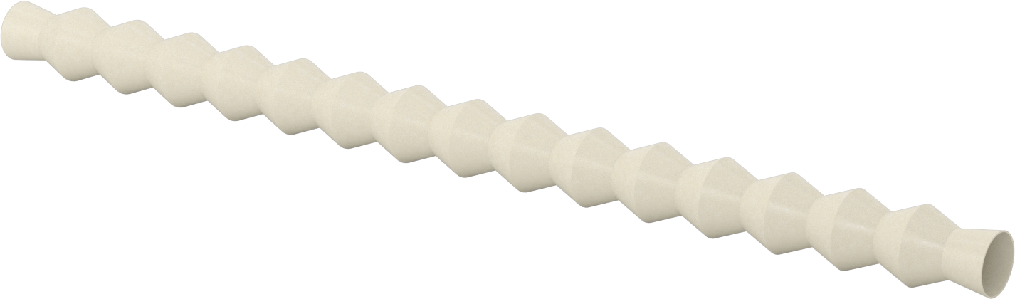 Gıda ve İçecek Manşetli Yuvarlak Körük, 1" ID x 1-3/4" OD, 2 Ayak Uzatılmış Uzunluk