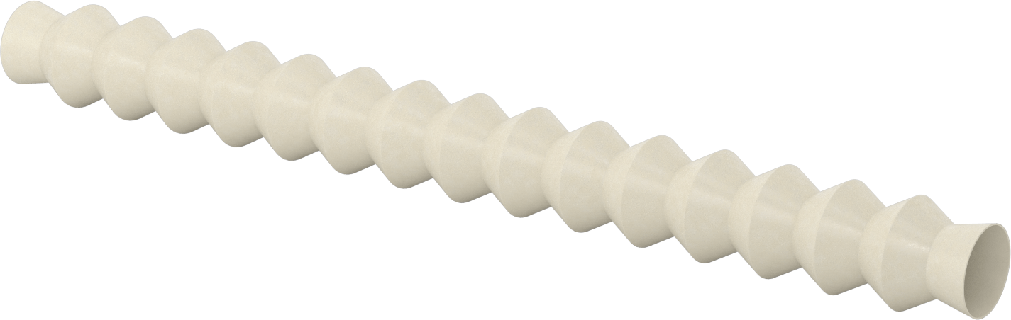 Gıda ve İçecek Manşetli Yuvarlak Körük, 1-1/2" ID x 2-1/2" OD, 2 Ayak Uzatılmış Uzunluk