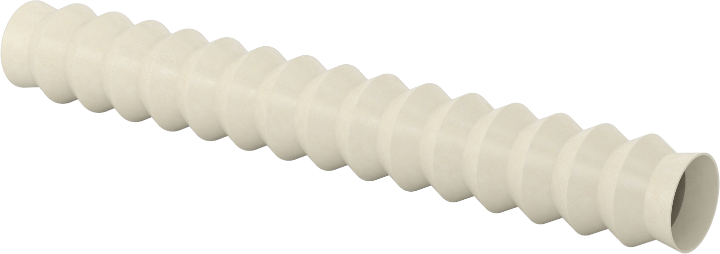 Gıda ve İçecek Manşetli Yuvarlak Körük, 2-1/2" ID x 3-1/2" OD, 2 Ayak Uzatılmış Uzunluk