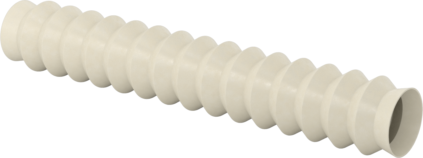 Gıda ve İçecek Manşetli Yuvarlak Körük, 3" ID x 4-1/4" OD, 2 Ayak Uzatılmış Uzunluk