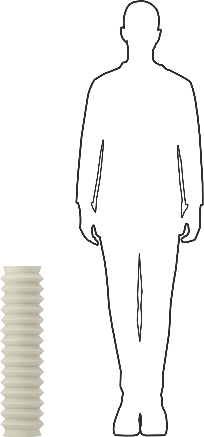 Gıda ve İçecek Manşetli Yuvarlak Körük, 5" ID x 6-3/4" OD, 2 Ayak Uzatılmış Uzunluk