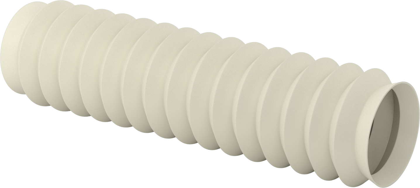Gıda ve İçecek Manşetli Yuvarlak Körük, 5" ID x 6-3/4" OD, 2 Ayak Uzatılmış Uzunluk