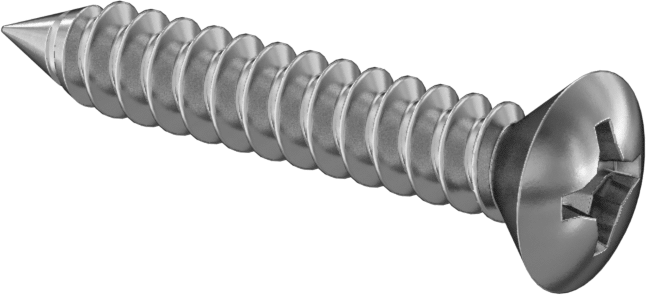 Sac Metal için Oval Başlı Vidalar, Süper Korozyona Dayanıklı 316 Paslanmaz Çelik, Numara 8 Boyut, 1" Uzunluk
