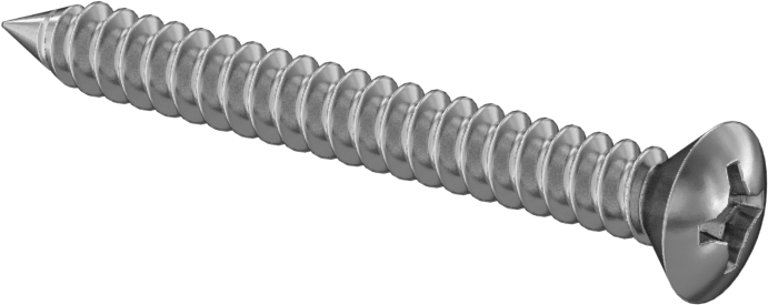 Sac Metal için Oval Başlı Vidalar, Süper Korozyona Dayanıklı 316 Paslanmaz Çelik, Numara 8 Boyut, 1-1/2" Uzunluk