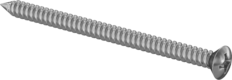 Sac Metal için Oval Başlı Vidalar, Süper Korozyona Dayanıklı 316 Paslanmaz Çelik, Numara 8 Boyut, 2-1/2" Uzunluk