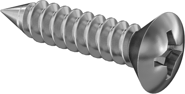 Sac Metal için Oval Başlı Vidalar, Süper Korozyona Dayanıklı 316 Paslanmaz Çelik, 12 Numaralı Boyut, 1" Uzunluk