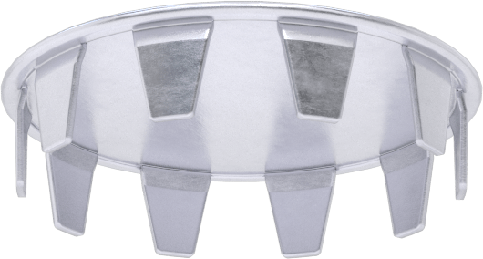 Çelik Geçmeli Panel Tapaları, Nikel Kaplı, 1-1/2" İç Çap için