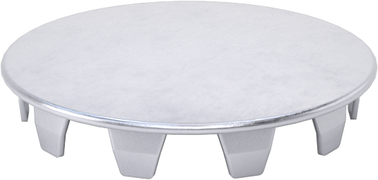 Çelik Geçmeli Panel Tapaları, Nikel Kaplı, 1-5/8" İç Çap için