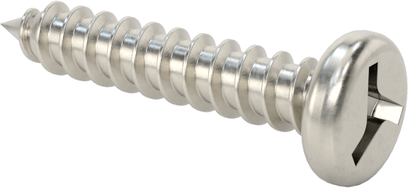 Sac Metal için Tri-Wing® Yuvarlak Başlı Vidalar, 18-8 Paslanmaz Çelik, Numara 6 Boyut, 3/4" Uzunluk