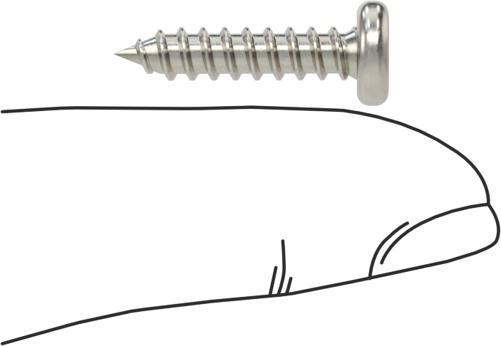 Sac Metal için Tri-Wing® Yuvarlak Başlı Vidalar, 18-8 Paslanmaz Çelik, Numara 8 Boyut, 3/4" Uzunluk