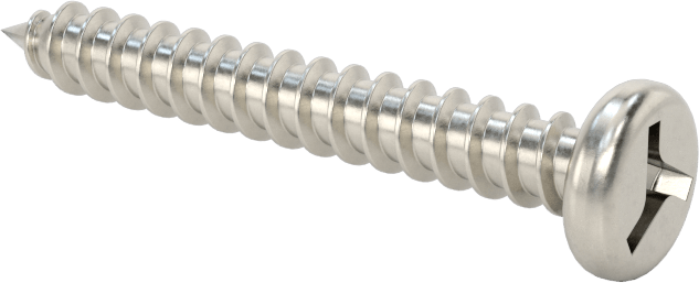 Sac Metal için Tri-Wing® Yuvarlak Başlı Vidalar, 18-8 Paslanmaz Çelik, Numara 8 Boyut, 1-1/4" Uzunluk