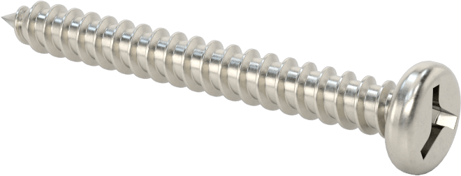 Sac Metal için Tri-Wing® Yuvarlak Başlı Vidalar, 18-8 Paslanmaz Çelik, Numara 8 Boyut, 1-1/2" Uzunluk
