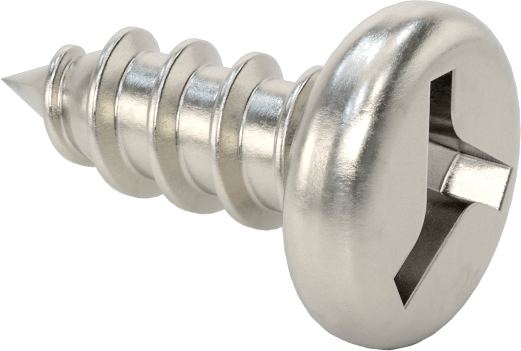 Sac Metal için Tri-Wing® Yuvarlak Başlı Vidalar, 18-8 Paslanmaz Çelik, 10 Numaralı Boyut, 1/2" Uzunluk