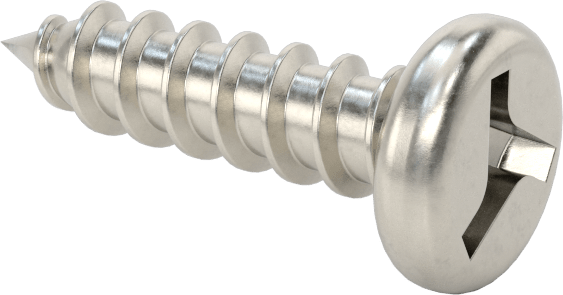 Sac Metal için Tri-Wing® Yuvarlak Başlı Vidalar, 18-8 Paslanmaz Çelik, 10 Numaralı Boyut, 3/4" Uzunluk