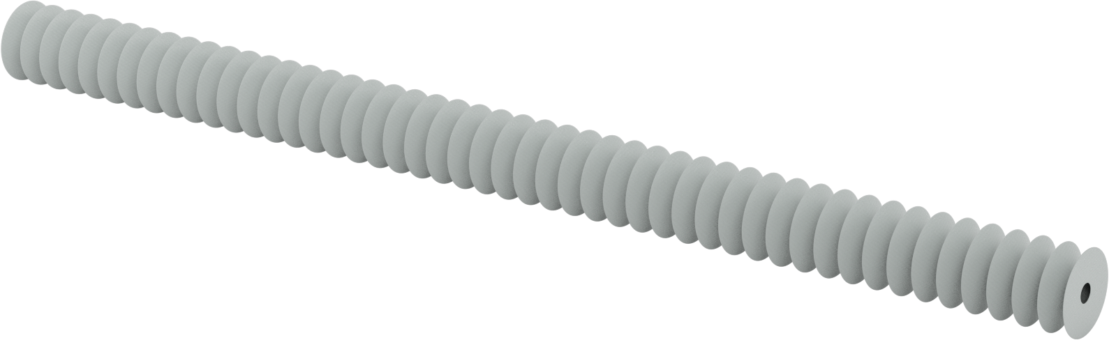 Yüksek Sıcaklığa Dayanıklı Nefes Alabilir Yuvarlak Körük, Flanşlı Uçlu, 3/4" ID x 3-1/4" OD, 4 ft Uzatılmış Uzunluk