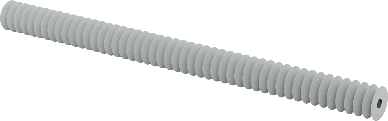 Yüksek Sıcaklığa Dayanıklı Nefes Alabilir Yuvarlak Körük, Flanşlı Uçlu, 1" ID x 3-1/2" OD, 4 Ayak Uzatılmış Uzunluk