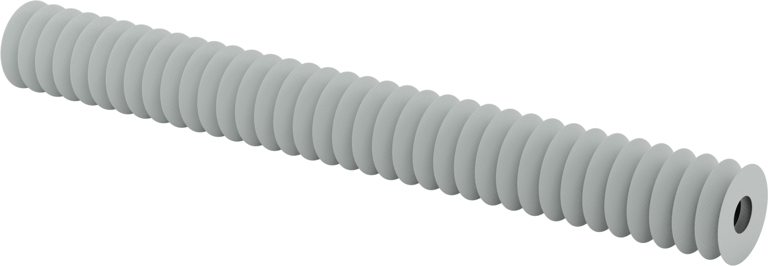 Yüksek Sıcaklığa Dayanıklı Nefes Alabilir Yuvarlak Körük, Flanşlı Uçlu, 1-1/2" ID x 4" OD, 3 Ayak Uzatılmış Uzunluk