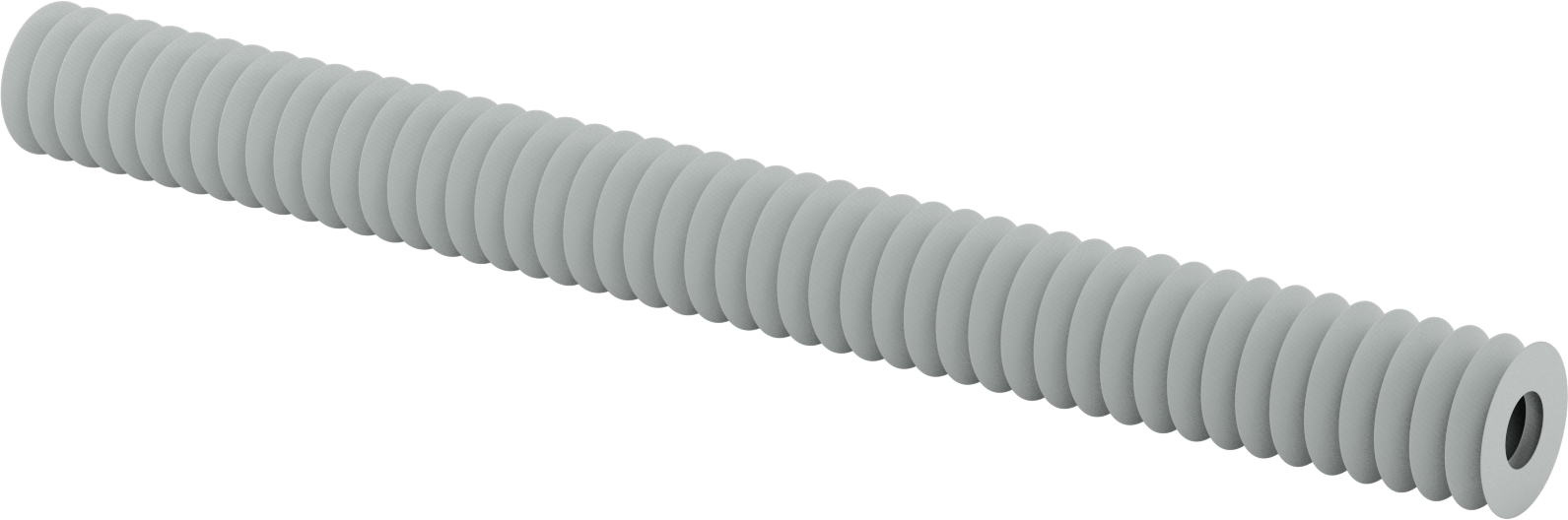 Yüksek Sıcaklığa Dayanıklı Nefes Alabilir Yuvarlak Körük, Flanşlı Uçlu, 2" ID x 4-1/2" OD, 4 Ayak Uzatılmış Uzunluk