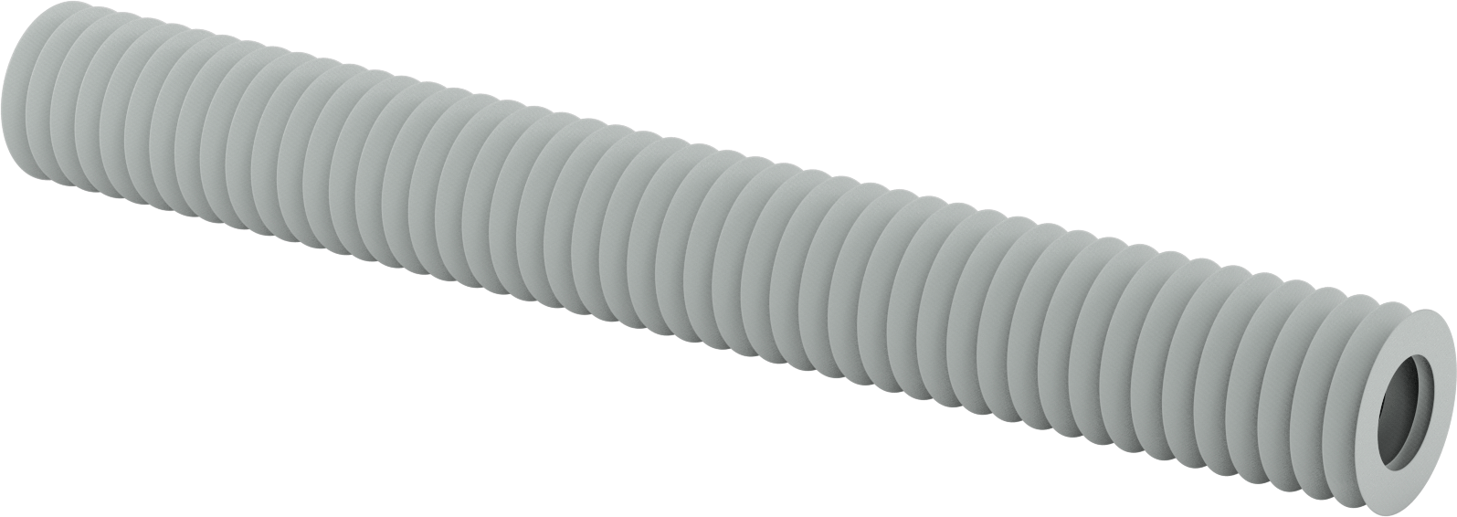Yüksek Sıcaklığa Dayanıklı Nefes Alabilir Yuvarlak Körük, Flanşlı Uçlu, 3-1/4" ID x 5-3/4" OD, 4 ft Uzatılmış Uzunluk