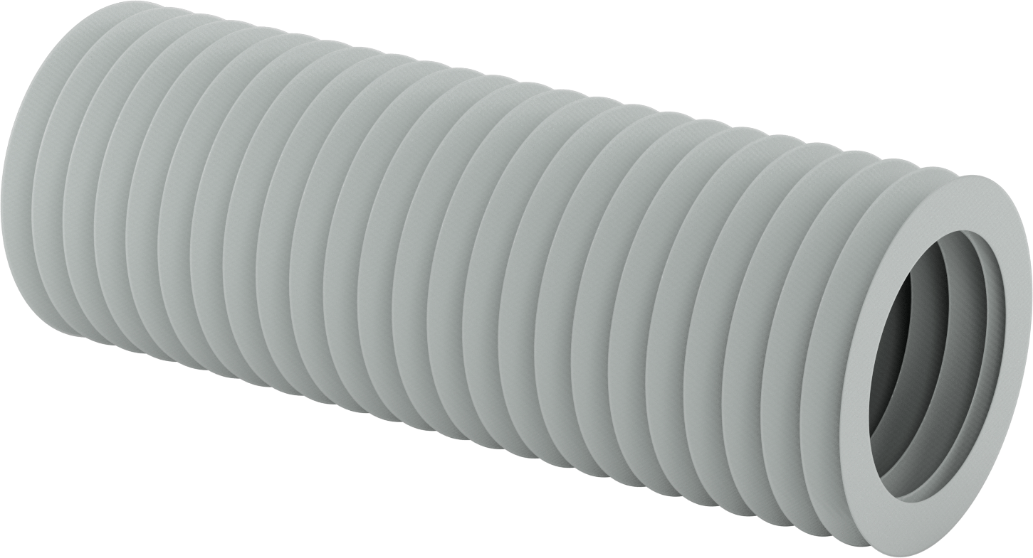 Yüksek Sıcaklığa Dayanıklı Nefes Alabilir Yuvarlak Körük, Flanşlı Uçlu, 6-1/4" ID x 8-3/4" OD, 2' Uzatılmış Uzunluk