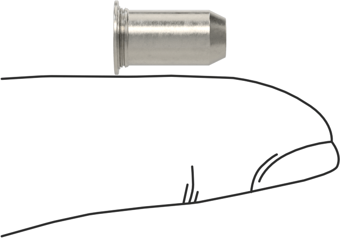 Sabit Pimler, 18-8 Paslanmaz Çelik, 1/4" Çap, 1/2" Uzunluk, Tps-250-8
