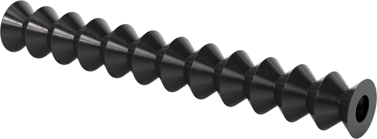 Yuvarlak Körük, Manşet Uçları ile, 3/4" ID x 1-5/8" OD, 1 Ayak Uzatma Uzunluğu