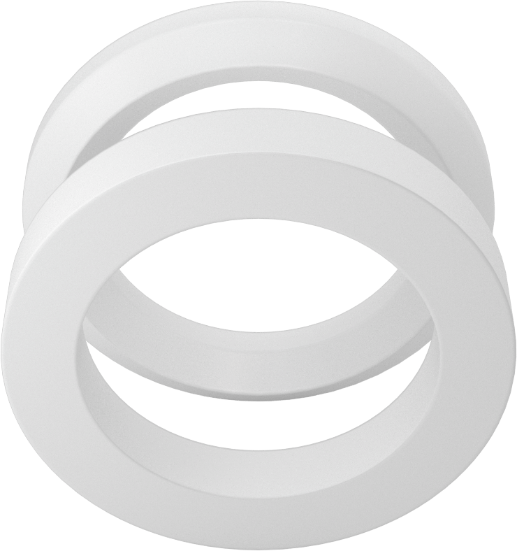 1 Erkek ve 1 Dişi Adaptör, 1-1/2“ İç Çap x 2-1/8” Dış Çap PTFE İstiflenebilir V-Halka Sızdırmazlık Contası