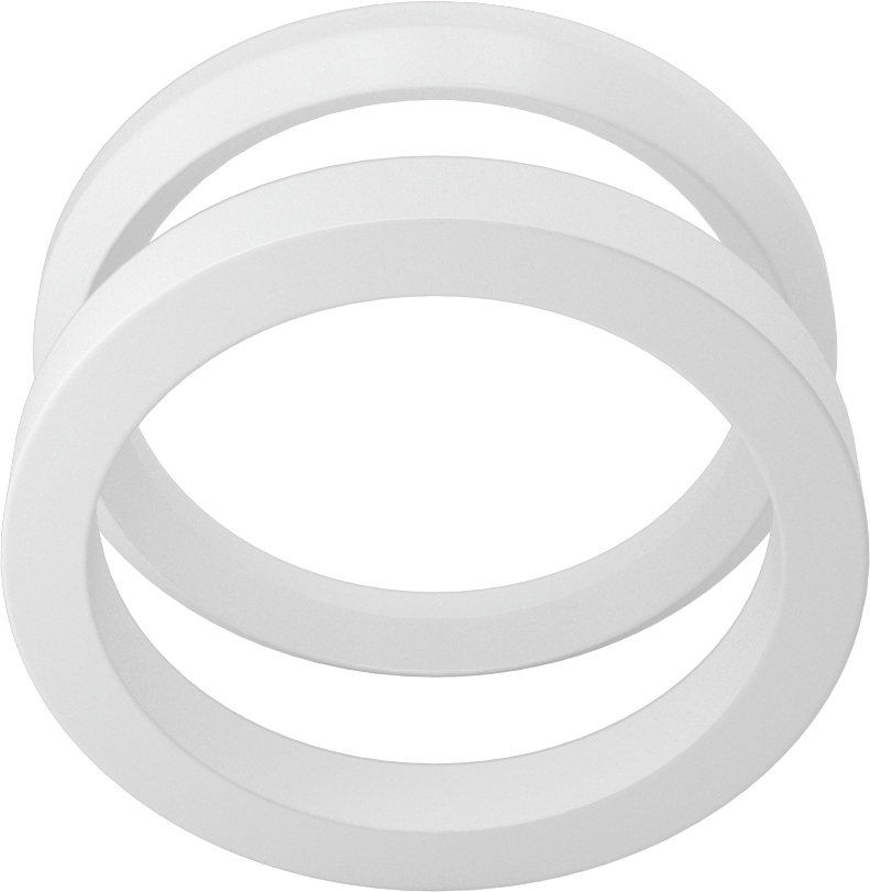 2“ iç çap x 2-1/2” dış çap PTFE istiflenebilir V-halka salmastra için bir erkek ve bir dişi adaptör