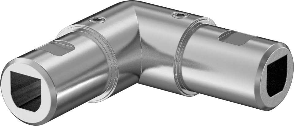 Flush-Fit Aluminum Framing Fitting, 90 Degree Elbow Connector for 40 mm Rail OD