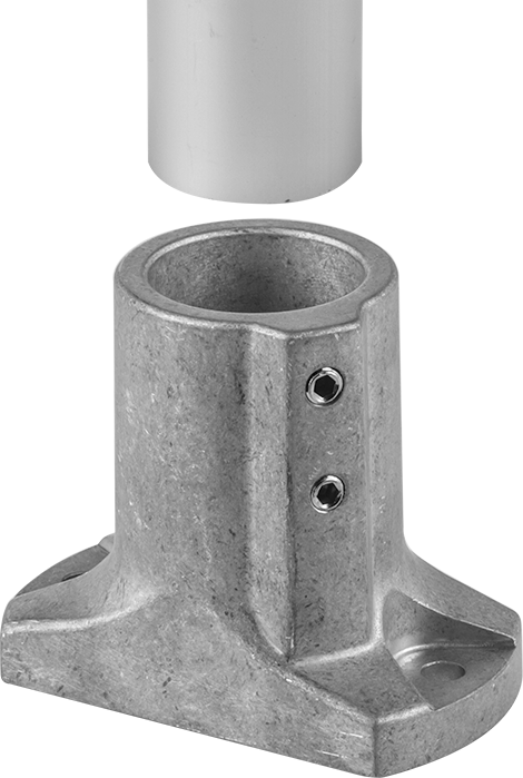 Flush-Fit Aluminum Framing Fitting, Rectangular Flange Rail Mount, Flush Mount