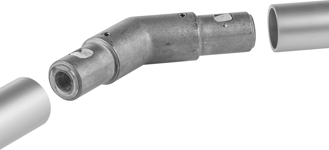 Flush-Fit Aluminum Framing Fitting, 135 Degree Elbow Connector for 40 mm Rail OD