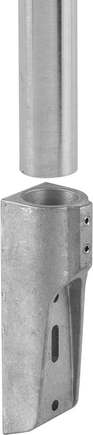 Flush-Fit Aluminum Framing Fitting, Rectangular Flange Rail Mount, Offset Mount