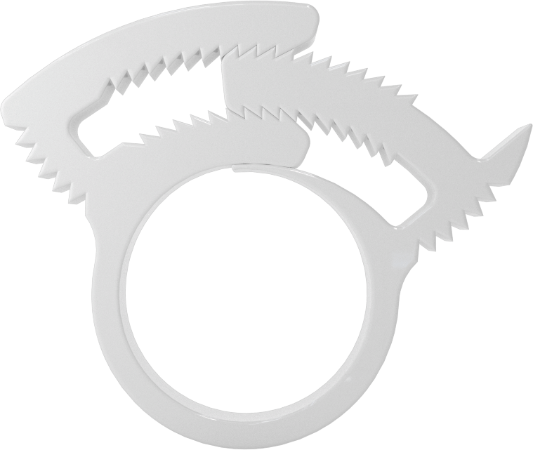 Kolay Takılan Çift Çıtçıtlı Kelepçeler, Sert Hortum ve Tüp için, 21/32“ ila 3/4” Kelepçe İç Çapı, Beyaz