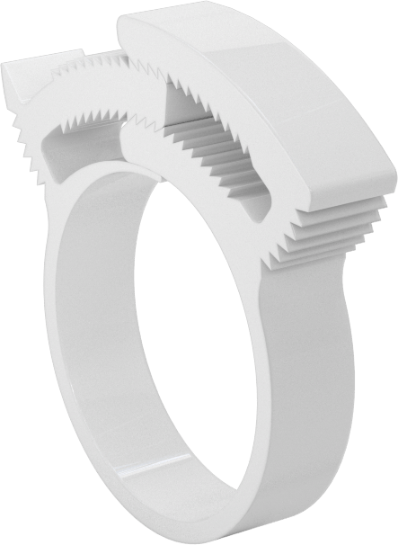 Kolay Takılan Çift Çıtçıtlı Kelepçeler, Sert Hortum ve Tüp için, 1-1/8“ ila 1-17/64” Kelepçe İç Çapı