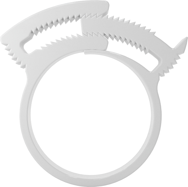 Kolay Takılan Çift Çıtçıtlı Kelepçeler, Sert Hortum ve Tüp için, 1-1/4“ ila 1-3/8” Kelepçe İç Çapı, Beyaz