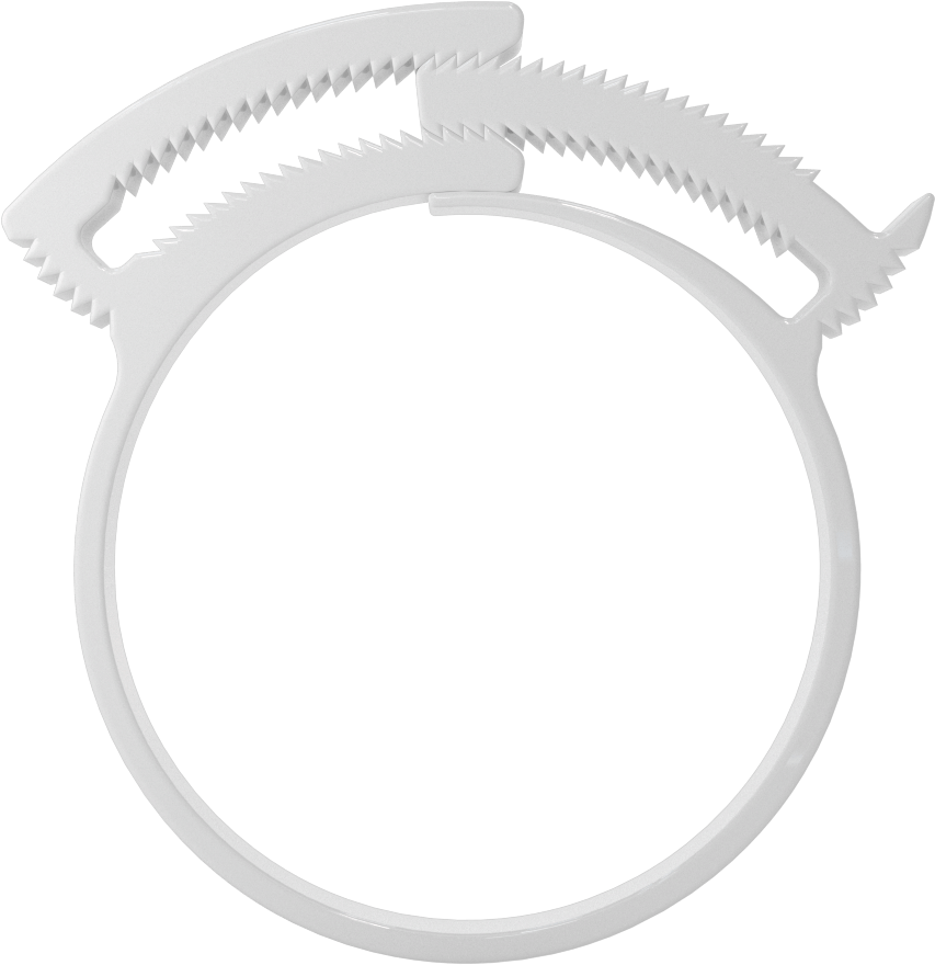 Kolay Takılan Çift Çıtçıtlı Kelepçeler, Sert Hortum ve Tüp için, 2-5/32“ ila 2-3/8” Kelepçe İç Çapı, Beyaz