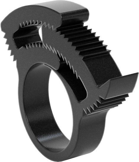 Kolay Takılan Çift Çıtçıtlı Kelepçeler, Sert Hortum ve Tüp için, 21/32“ ila 3/4” Kelepçe İç Çapı, Siyah