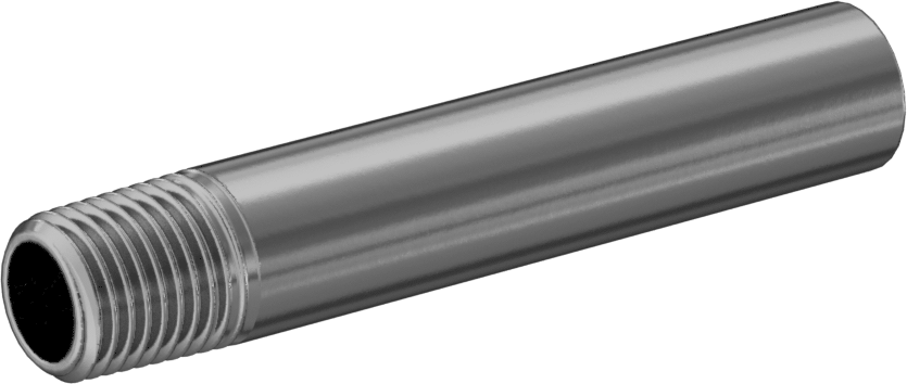 Standart Cidarlı Pirinç Boru Nipeli, Bir Ucu Dişli, 1/4 NPT, 3" Uzunluk