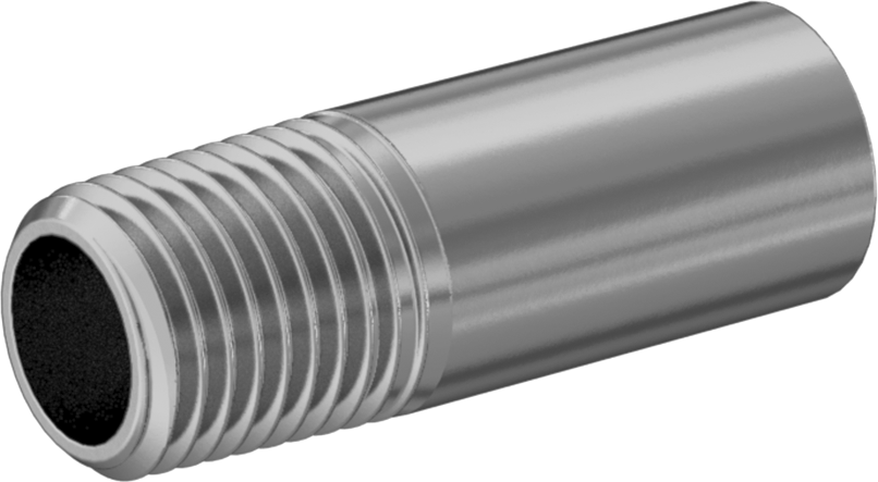Standart Cidarlı Pirinç Boru Nipeli, Bir Ucu Dişli, 1/4 NPT, 1-1/2" Uzunluk