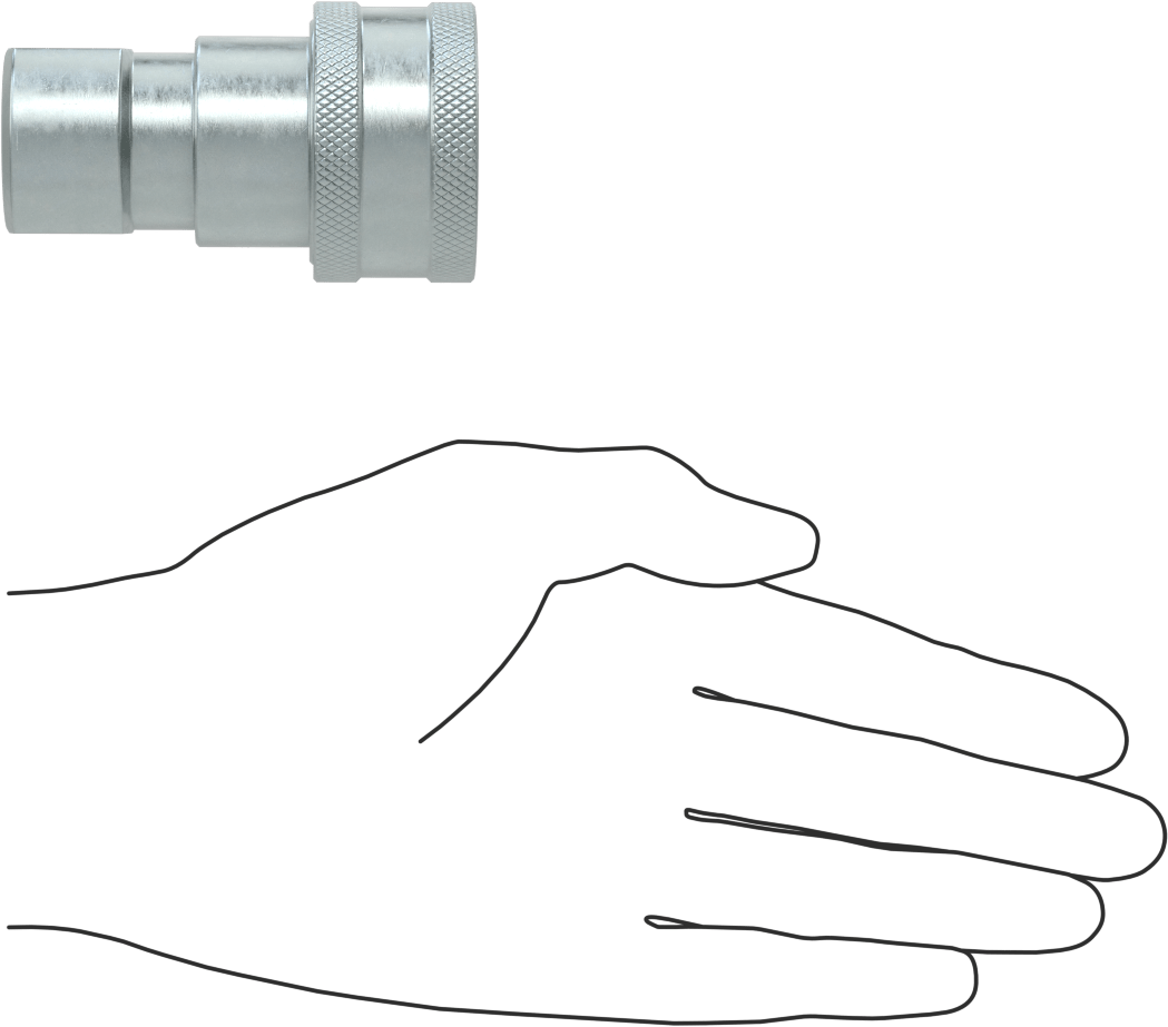 Uluslararası Standart ISO B Hortum Bağlantısı, Çelik Push-to-Connect Soket, 1/2 Boyut, 3/4"-16 UNF Dişi
